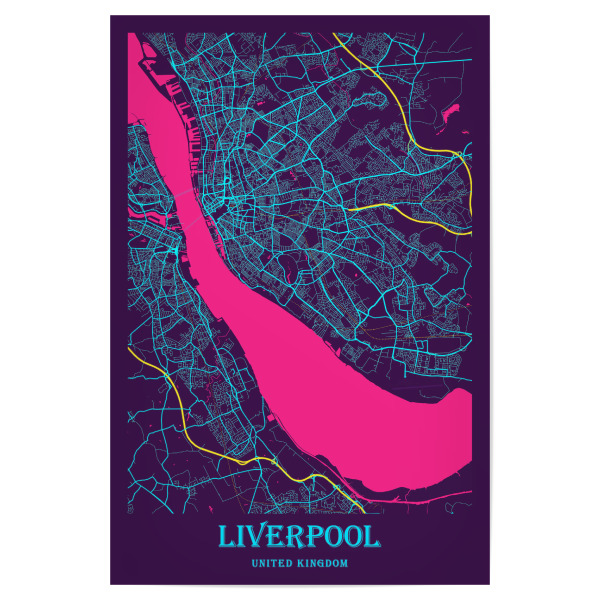 Poster 30x20 cm "Stadtplan Liverpool" artboxONE - Städte / Weitere,Kartografie