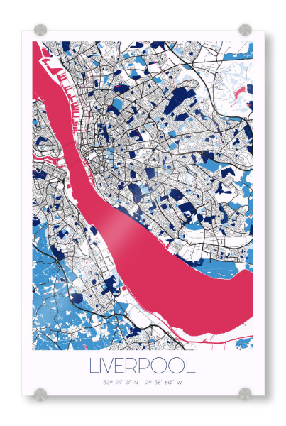 Acrylglasbild "City Liverpool" artboxONE - Städte / Weitere,Kartografie
