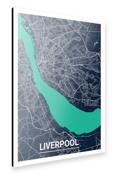 Alu-Dibond "Liverpool Map" 30x20 cm artboxONE