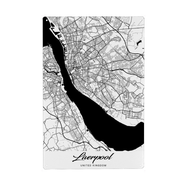 Holzbild "Liverpool City Map" artboxONE - Städte / Weitere,Kartografie