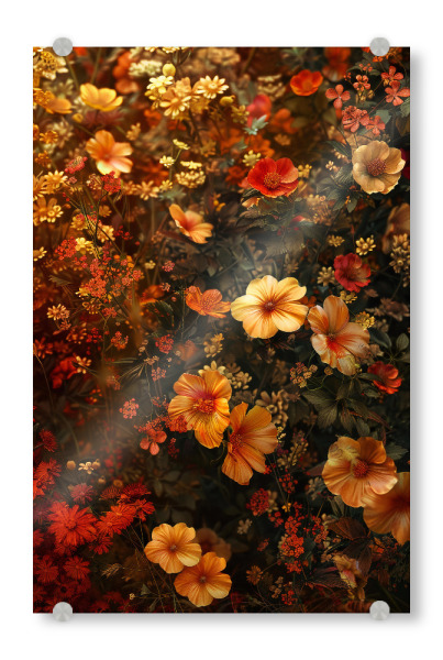 Acrylglasbild "Blumen Orange Rot D (matart)" artboxONE - Natur,Floral - Blumen,Garten,Natur,Modern,Kunst