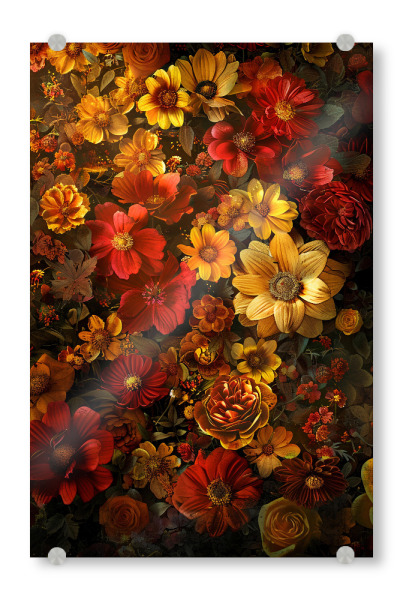 Acrylglasbild "Blumen Orange Rot C (matart)" artboxONE - Natur,Floral - Blumen,Garten,Natur,Modern,Kunst
