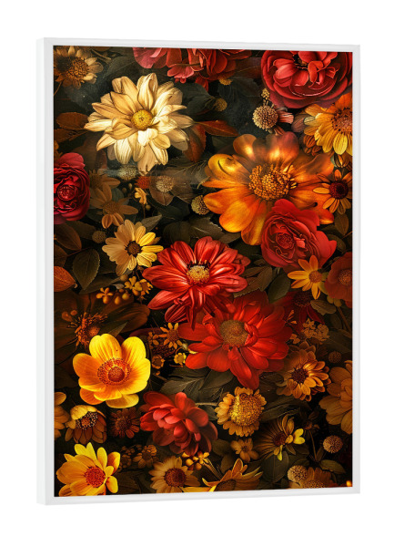 Poster mit weißem Rahmen "Blumen Orange Rot B (matart)" artboxONE - Natur,Floral - Blumen,Garten,Natur,Modern,Kunst