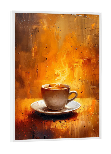 Poster mit weißem Rahmen "Kaffeezeitkunst N" artboxONE - Essen & Trinken - Kaffee,Kaffeeliebhaber,Kaffeezeit,Küche,Essen,Trinken
