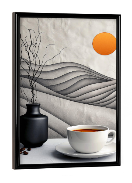Poster mit schwarzem Rahmen "Kaffeezeitkunst M" artboxONE - Essen & Trinken - Kaffee,Kaffeeliebhaber,Kaffeezeit,Küche,Essen,Trinken
