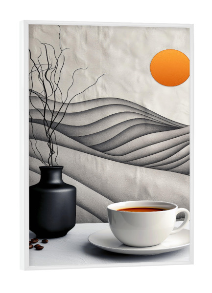Poster mit weißem Rahmen "Kaffeezeitkunst M" artboxONE - Essen & Trinken - Kaffee,Kaffeeliebhaber,Kaffeezeit,Küche,Essen,Trinken