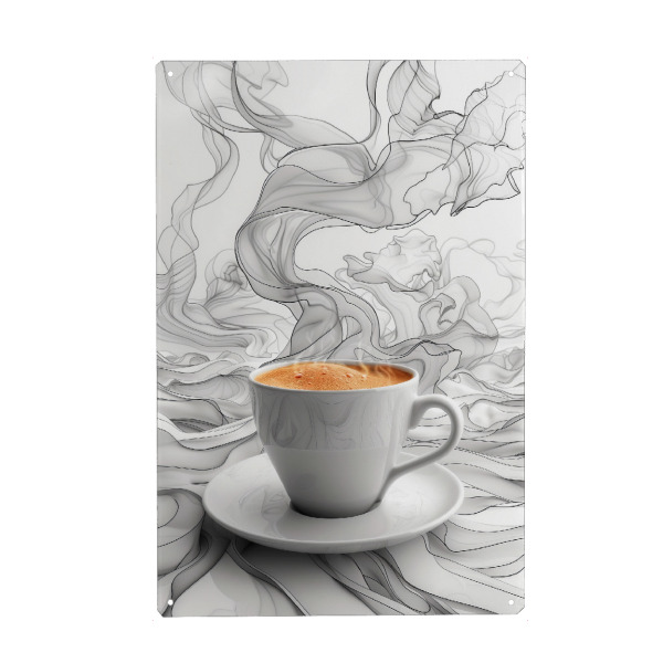 Metall Poster "Kaffeezeitkunst L" artboxONE - Essen & Trinken - Kaffee,Kaffeeliebhaber,Kaffeezeit,Küche,Essen,Trinken - Blechschild