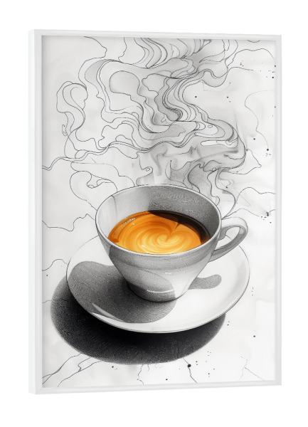 Poster mit weißem Rahmen "Kaffeezeitkunst I" artboxONE - Essen & Trinken - Kaffee,Kaffeeliebhaber,Kaffeezeit,Küche,Essen,Trinken
