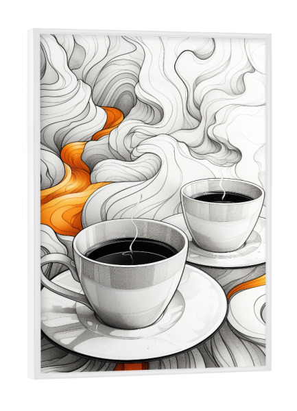 Poster mit weißem Rahmen "Kaffeezeitkunst G" artboxONE - Essen & Trinken - Kaffee,Kaffeeliebhaber,Kaffeezeit,Küche,Essen,Trinken
