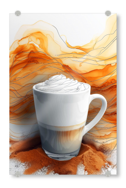 Acrylglasbild "Kaffeezeitkunst A" artboxONE - Essen & Trinken - Kaffee,Kaffeeliebhaber,Getränke,Latte,Kaffeezeit,Küche