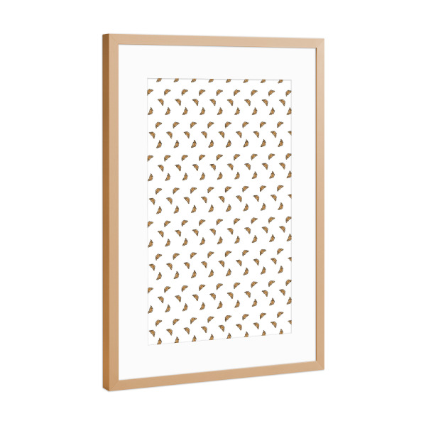 Poster mit Rahmen Kupfer "Croissant Muster weiß" artboxONE - Essen & Trinken - Coffee,Specialty coffee,Café,Frühstück,Küche,Croissant,Brioche