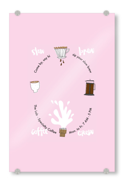 Acrylglasbild "Slow Brew" artboxONE - Typografie,Essen & Trinken - Coffee,Kaffee,Café,Specialty coffee,Küche,Frühstück