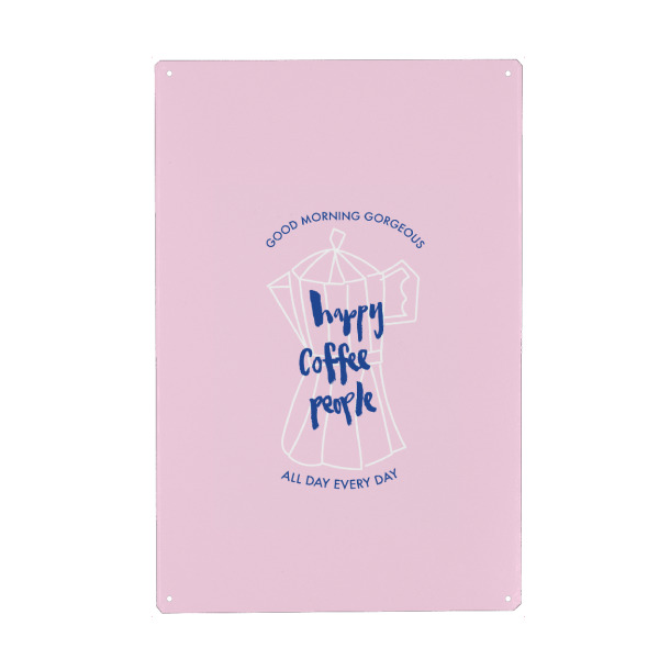 Holzbild "Happy Coffee People rosa" artboxONE - Typografie,Essen & Trinken - Coffee,Café,Happy coffee people,Rosa,Specialty coffee,Mokka,Kaffee