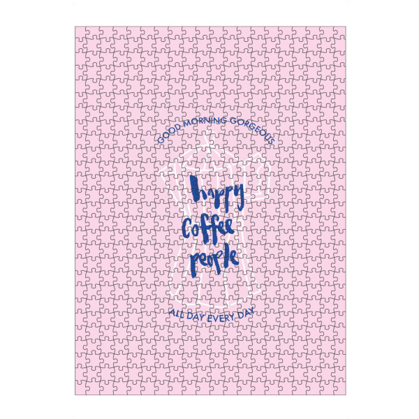 Puzzle Ravensburger "Happy Coffee People rosa" artboxONE - Typografie,Essen & Trinken