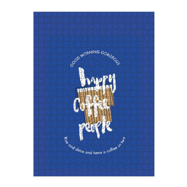 Puzzle Ravensburger "Happy Coffee People blau" artboxONE - Typografie,Essen & Trinken