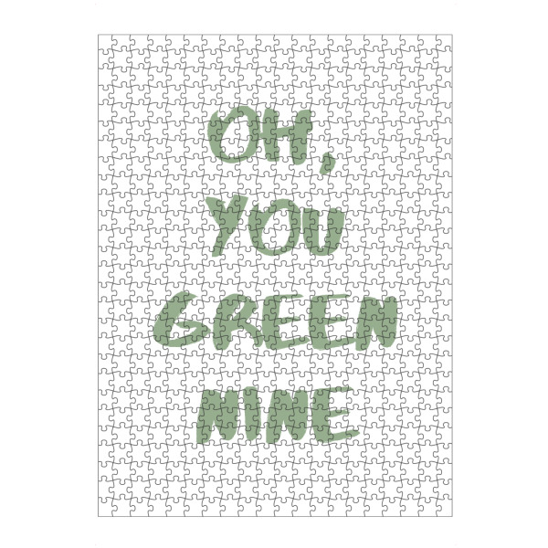 artboxONE Puzzle "Green Nine - Denglisch" artboxONE - Typografie,Lustig - Denglisch,Sprache,Lustig,Humor,Spaß,Englisch,Sprichwort,Redensart