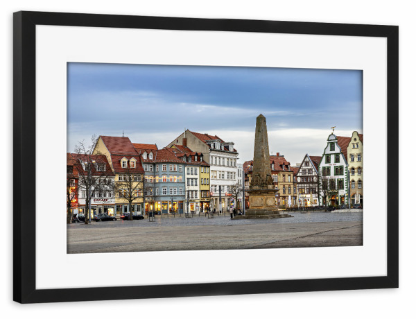 Poster mit Rahmen schwarz "Erfurter Domplatz" artboxONE - Architektur - Erfurt,Thüringen,Altstadt,Domplatz