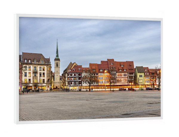 Poster mit weißem Rahmen "Der Erfurter Domplatz" artboxONE - Architektur - Erfurt,Thüringen,Altstadt,Domplatz