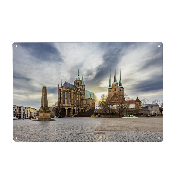 Metall Poster "Dom in Erfurt" artboxONE - Architektur - Erfurt,Thüringen,Dom,Altstadt,Erfurter dom,Kirche - Blechschild