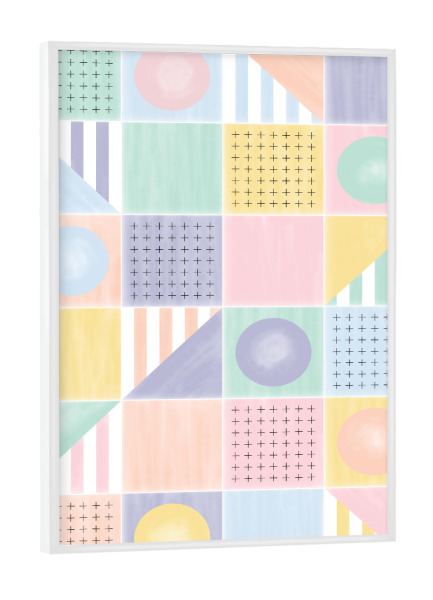 Poster mit weißem Rahmen "Painted Riviera Tiles Pastels" artboxONE - Abstrakt,Geometrie
