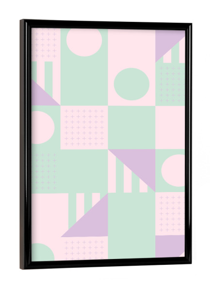 Poster mit schwarzem Rahmen "Riviera Tiles Pastels Vibes" artboxONE - Abstrakt,Geometrie