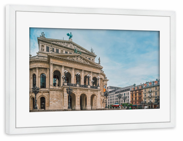 Poster mit Rahmen weiß "Alte Oper Frankfurt" artboxONE - Architektur,Geometrie,Städte / Frankfurt