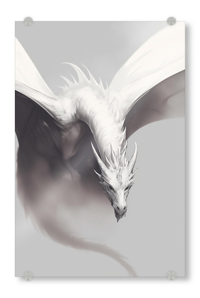Acrylglasbild "Weißer Drache" artboxONE - Tiere,Abstrakt