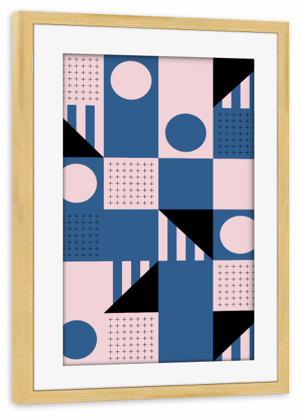 Poster mit Rahmen kiefer "Riviera Tiles Company Vibes" artboxONE - Abstrakt,Geometrie