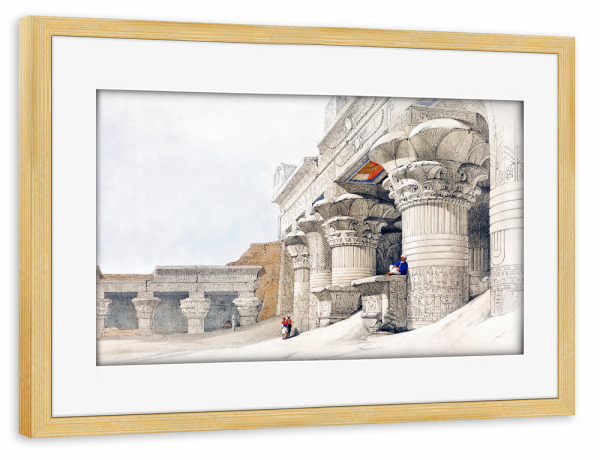 Poster mit Rahmen kiefer "Tempel von Edfou" artboxONE - Reise,Architektur,Reise / Afrika