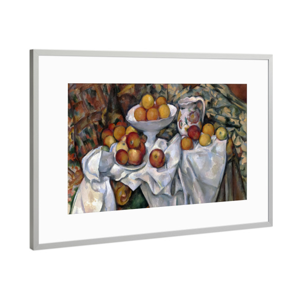 Poster mit Rahmen Silber "Äpfel und Orangen" artboxONE - Für Mama,Für Papa