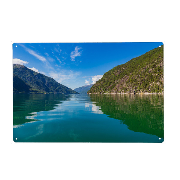 Holzbild "Åkrafjord Landschaft" artboxONE - Natur,Reise,Reise / Strand und Meer,Reise / Länder