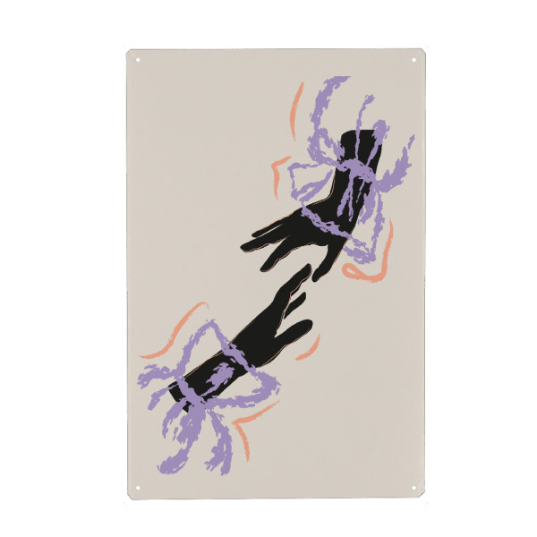 Metall Poster "Nearly touching" artboxONE - Menschen,Fashion - Hände,Nahe,Kontakt,Menschen,Anfassen,Berührung,Fashion,Mode - Blechschild