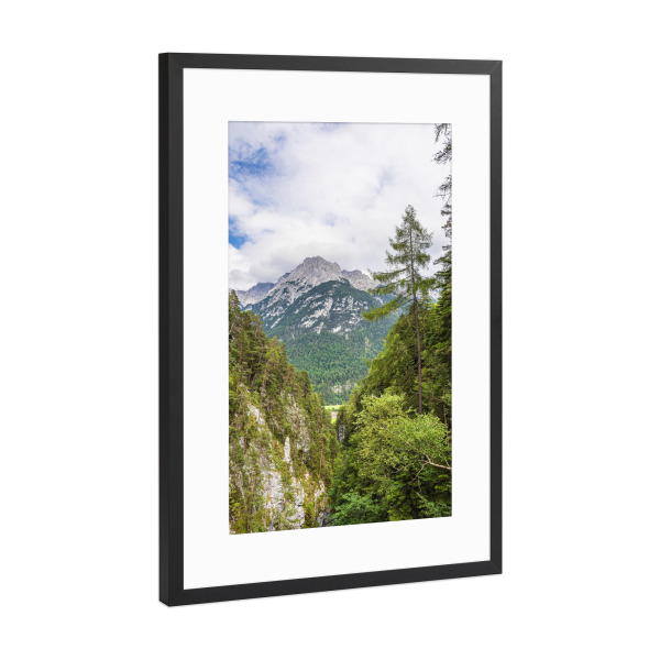 Poster mit Rahmen Schwarz (Metallic) "Karwendelgebirge Landschaft" artboxONE - Natur,Reise