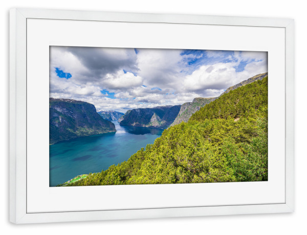Poster mit Rahmen weiß "Blick vom Stegastein" artboxONE - Natur,Reise,Reise / Strand und Meer,Reise / Länder