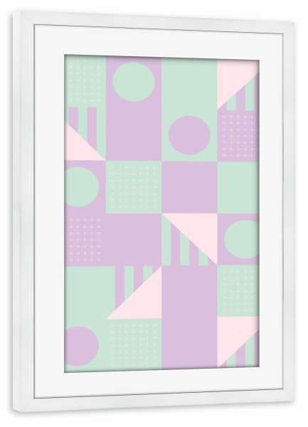 Poster mit Rahmen weiß "Riviera Tiles Y2K Vibes" artboxONE - Abstrakt,Geometrie