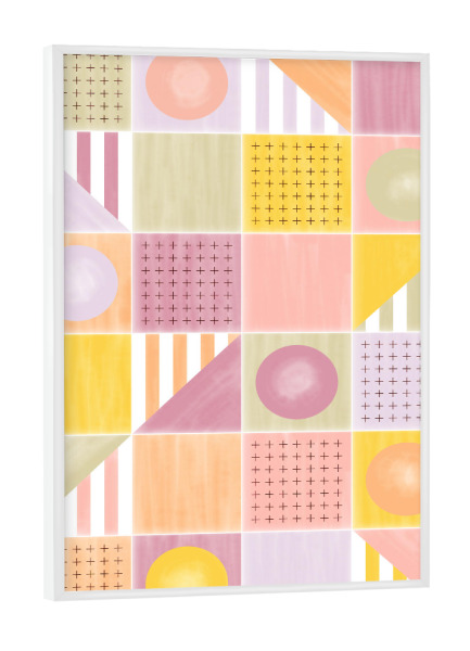 Poster mit weißem Rahmen "Bemalter Riviera-Fliesen-Obstsalat" artboxONE - Abstrakt,Geometrie