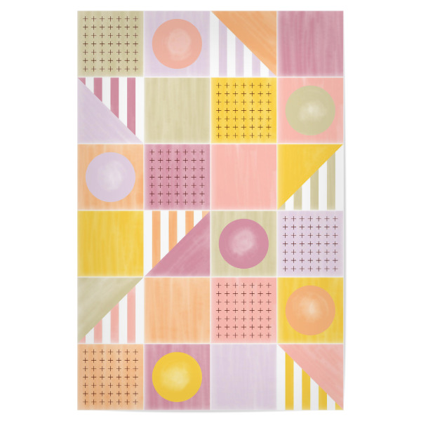 Poster 30x20 cm "Bemalter Riviera-Fliesen-Obstsalat" artboxONE - Abstrakt,Geometrie