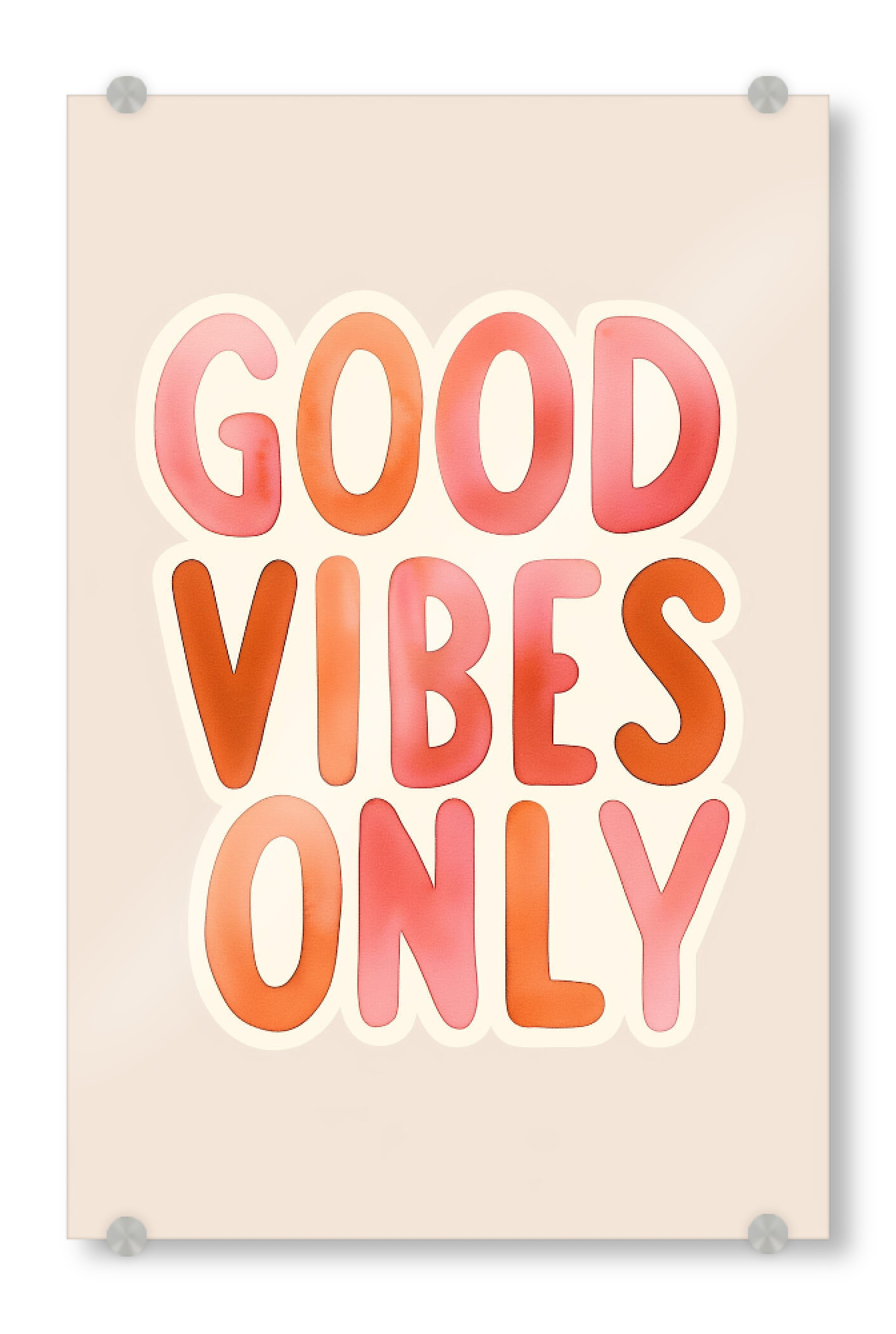 Acrylglasbild "Good vibes only Typo" artboxONE - Typografie,Abstrakt,Buchstaben