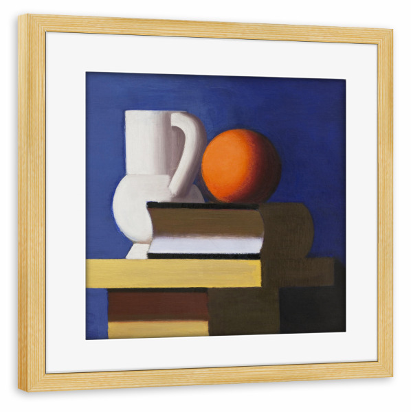 Poster mit Rahmen kiefer "Arrangement with white jug" artboxONE - Abstrakt,Geometrie