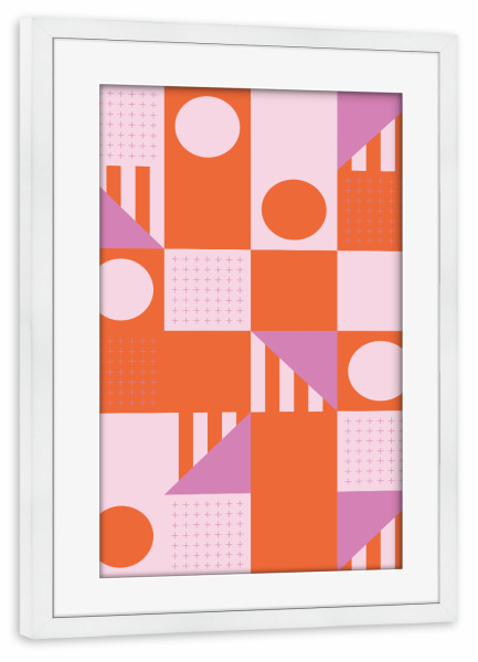 Poster mit Rahmen weiß "Riviera Tiles Bold Vibes" artboxONE - Abstrakt,Geometrie