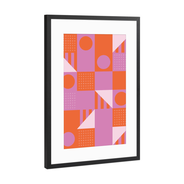 Poster mit Rahmen Schwarz (Metallic) "Riviera Tiles Glow Vibes" artboxONE - Abstrakt,Geometrie