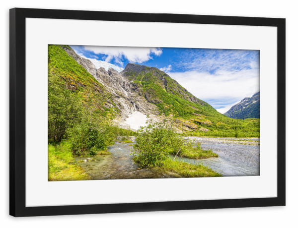 Poster mit Rahmen schwarz "Blick auf eine Gletscherzunge" artboxONE - Natur,Reise,Reise / Länder