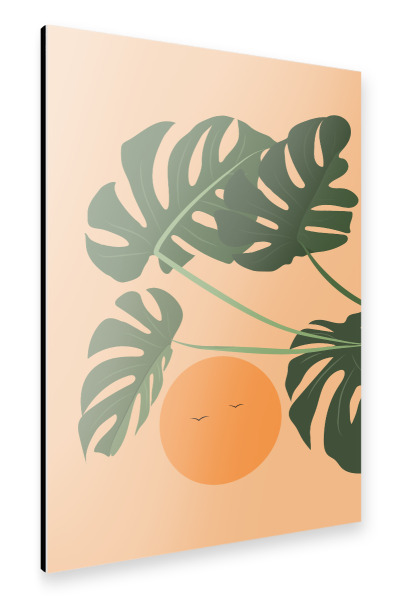 Alu-Dibond "Monstera Sonne" 30x20 cm artboxONE