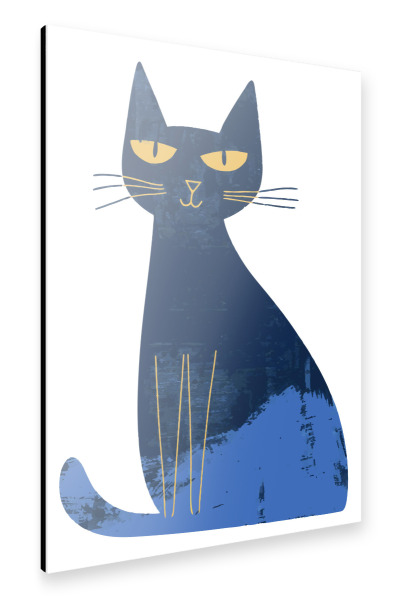 Alu-Dibond "Blue Cat minimalist" 30x20 cm artboxONE