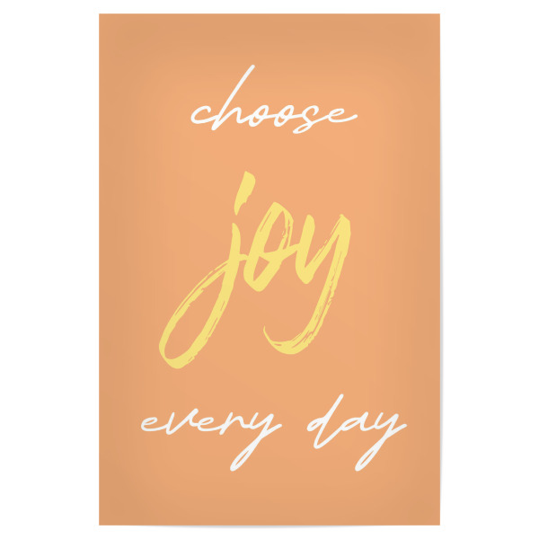 Poster "Choose Joy Apricot" artboxONE - Typografie,Lustig