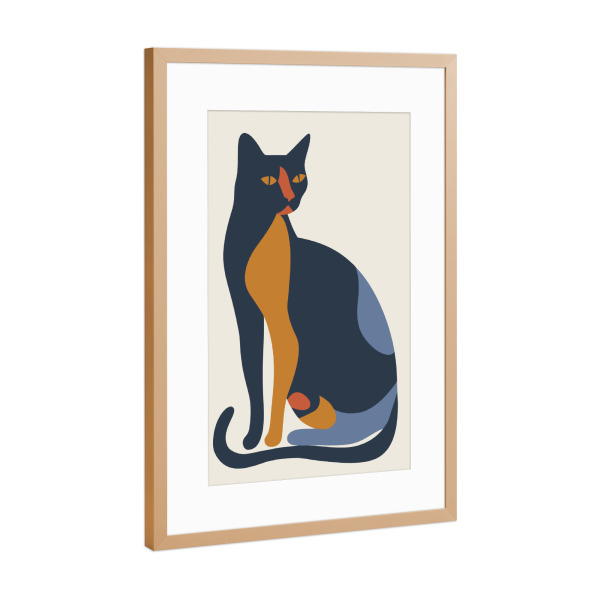 Poster mit Rahmen Kupfer "Cat Portrait art modern" artboxONE - Tiere,Abstrakt