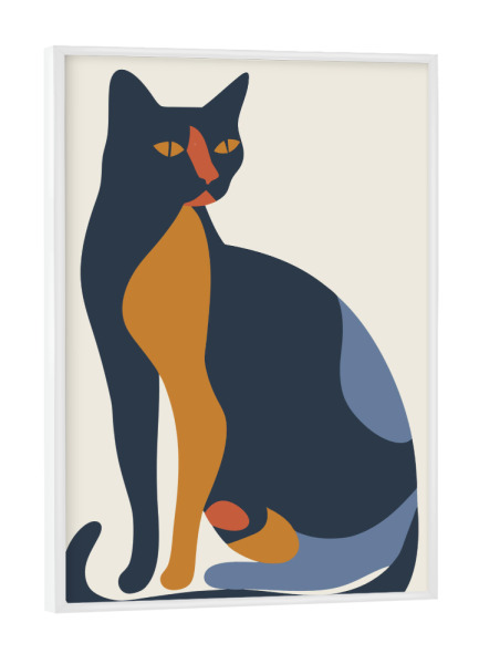 Poster mit weißem Rahmen "Cat Portrait art modern" artboxONE - Tiere,Abstrakt
