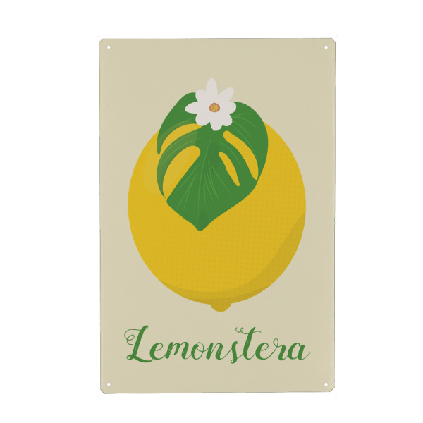 Holzbild "Lemonstera Zitrone Monstera" artboxONE - Essen & Trinken / Obst & Gemüse