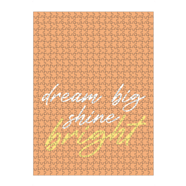 Puzzle Ravensburger "Dream Big Shine Bright" artboxONE - Typografie - Traum,Scheinen,Groß,Text,Typografie,Orange,Positiv,Motivation,Spruch,Englisch