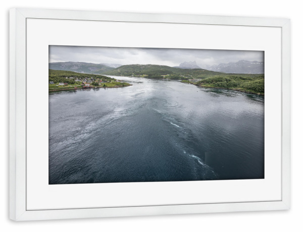 Poster mit Rahmen weiß "Saltstraumen" artboxONE - Natur,Reise